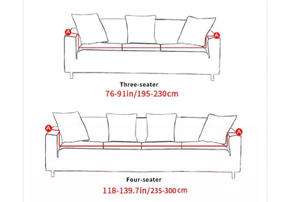 Elastic sofa cover in navy blue with high-density fabric protection