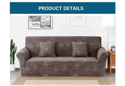 Elastic sofa cover in navy blue with high-density fabric protection