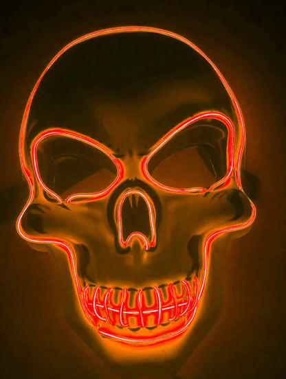 Spooktacular LED Skeleton Mask in a variety of vibrant colours, featuring four lighting modes for the perfect eerie ambiance