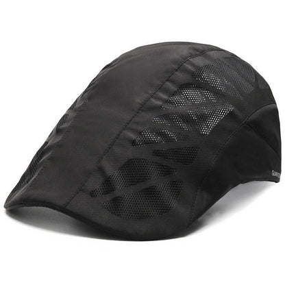 Breathable mesh beret hat in black, grey, dark grey, and navy blue for summer wear
