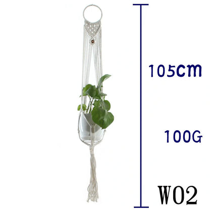 Stylish hanging cotton rope plant holder for indoor and outdoor decoration