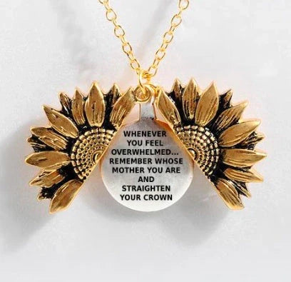 Elegant Sunflower Double-layer Lettering Necklace in various colours