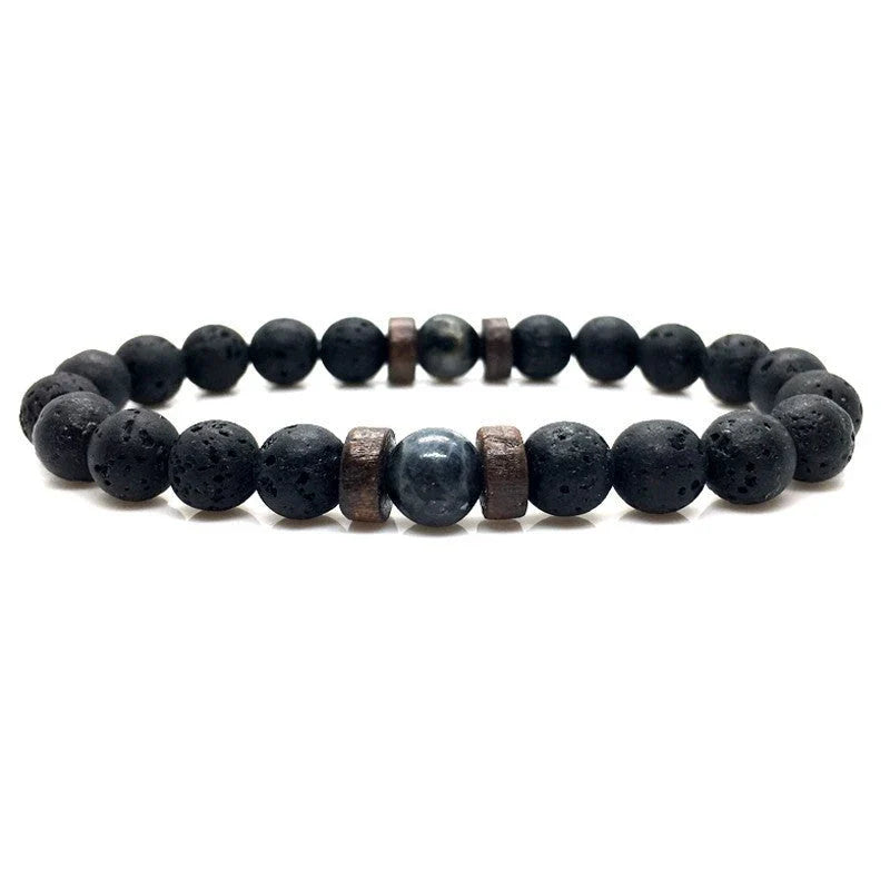 Stylish volcanic stone bracelet in various colors and designs for men