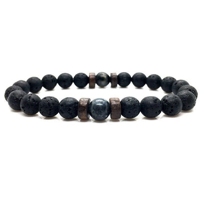 Stylish volcanic stone bracelet in various colors and designs for men