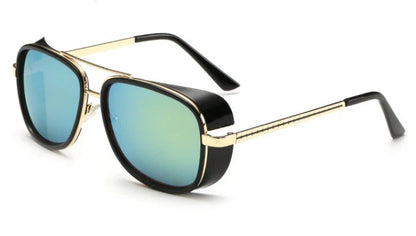 Stylish driving sunglasses with a retro-inspired design, durable metal and plastic frame, and advanced UV protection for all-weather driving and outdoor activities.