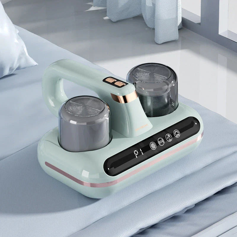 Cordless handheld mattress vacuum cleaner with powerful suction, UV sterilization, and HEPA filtration for deep cleaning beds, pillows, and home surfaces