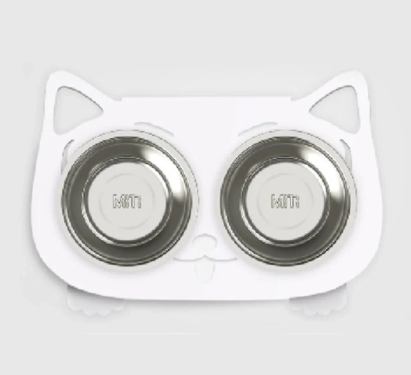 Stainless steel anti-spill pet feeding bowl in various colors