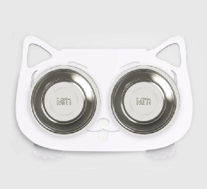 Stainless steel anti-spill pet feeding bowl in various colors