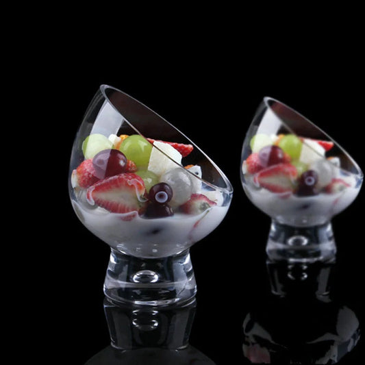 Diagonal Salad Cup with gold-edged design for elegant table settings