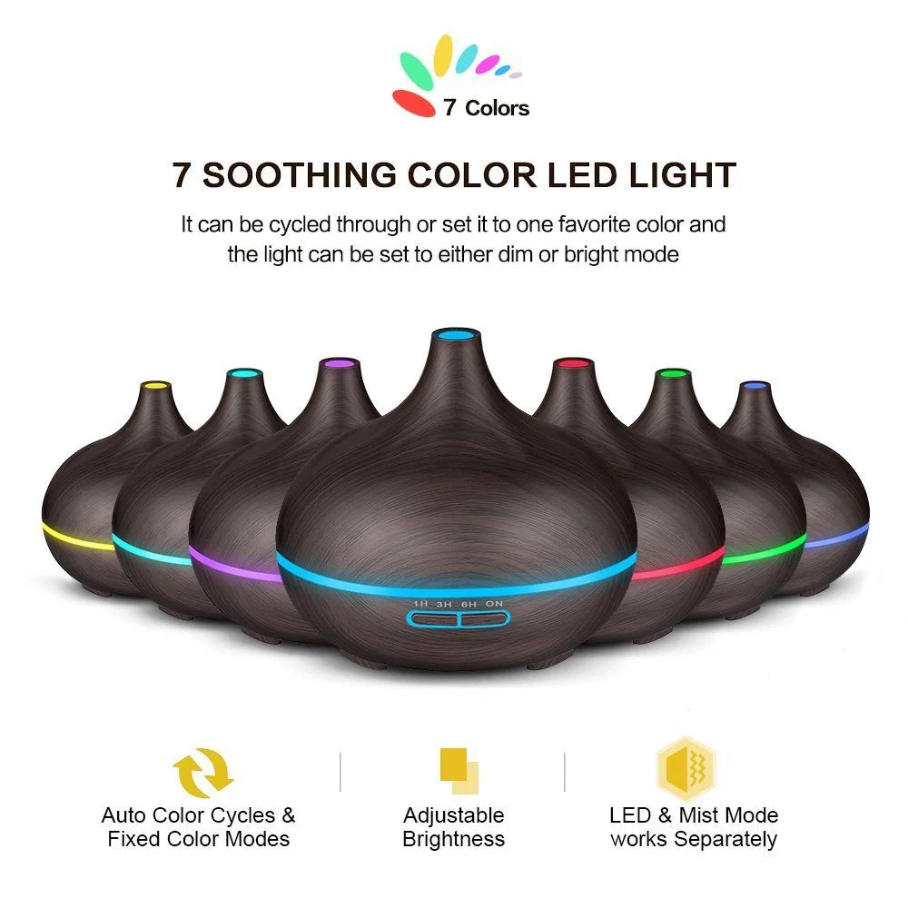 550ml Ultrasonic Humidifier with Aromatherapy Function in various colors