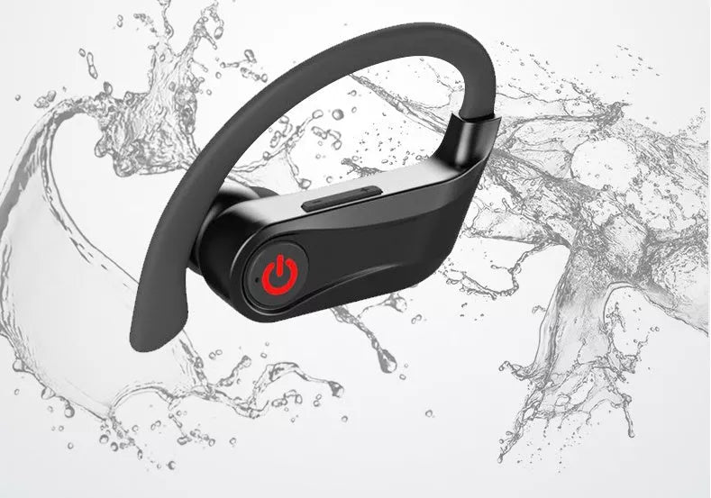 HBQ-Q62 5.0 TWS Wireless Bluetooth Headset in black with ear caps
