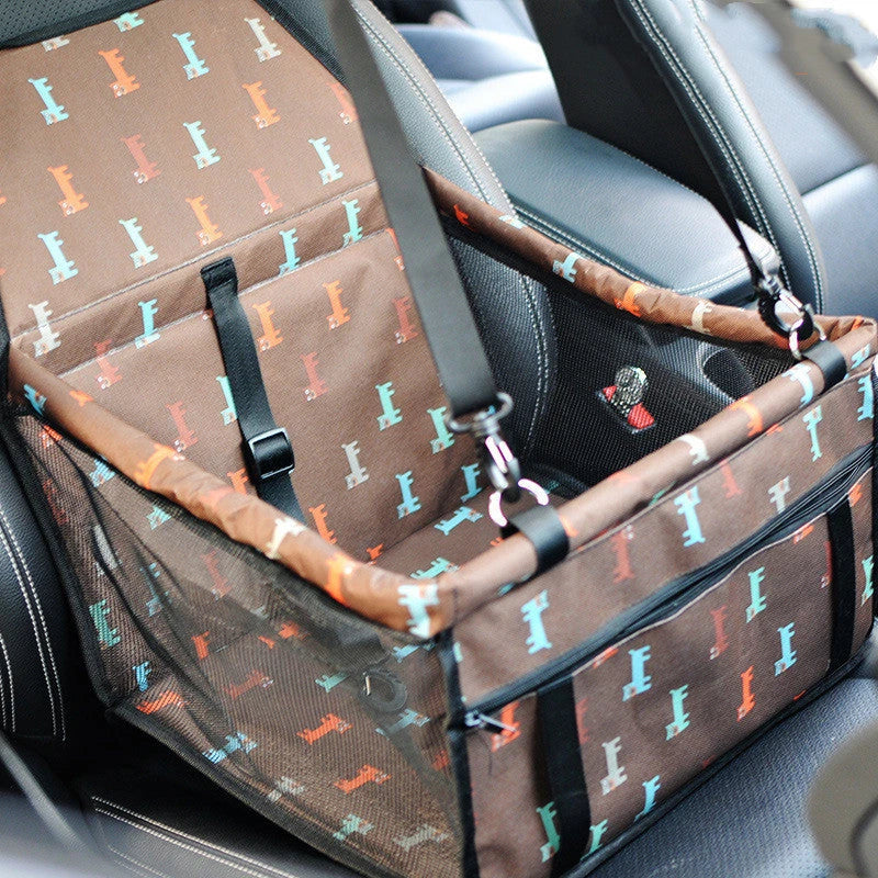 Robust pet car seat cover with double-layer protection, made of high-quality polyester and Oxford cloth for durability and comfort