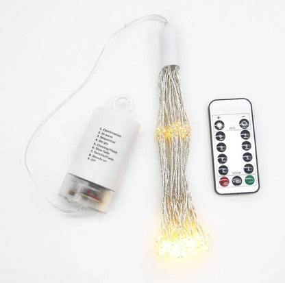 Enchanting copper wire fireworks lights with a dazzling array of colors, perfect for festive celebrations and holiday decorations