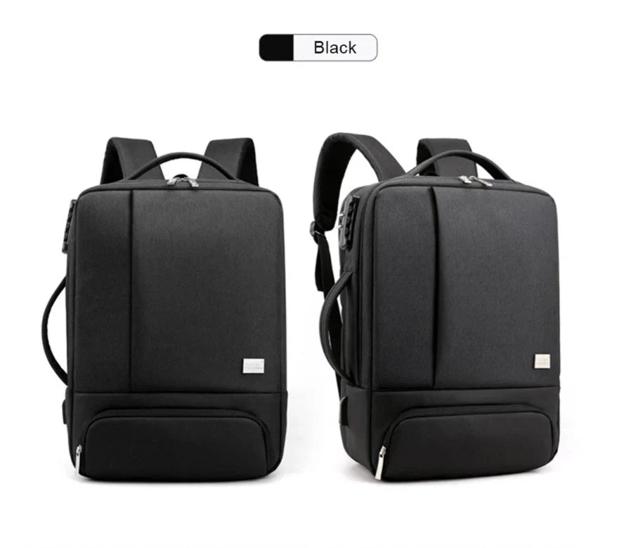 15.6 inch durable nylon laptop bag with anti-theft feature in blue, light grey, and black