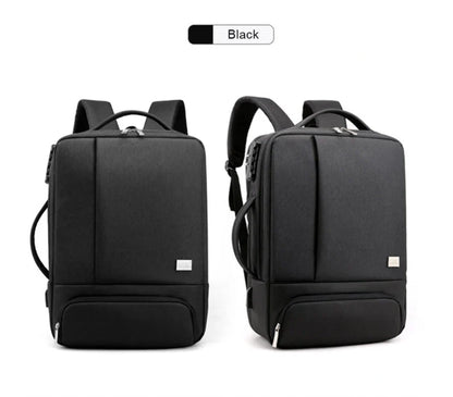 15.6 inch durable nylon laptop bag with anti-theft feature in blue, light grey, and black