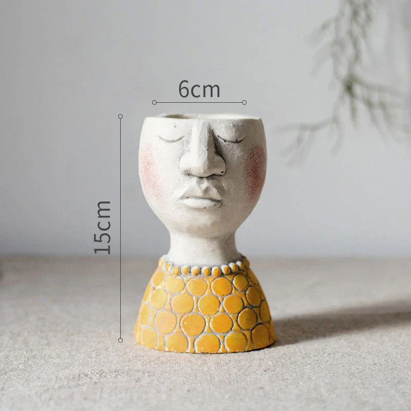 Elegant Greek-inspired cement flower pot vase with classical design for home and garden decor