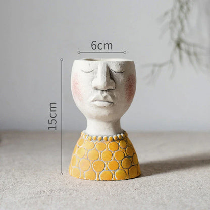 Elegant Greek-inspired cement flower pot vase with classical design for home and garden decor