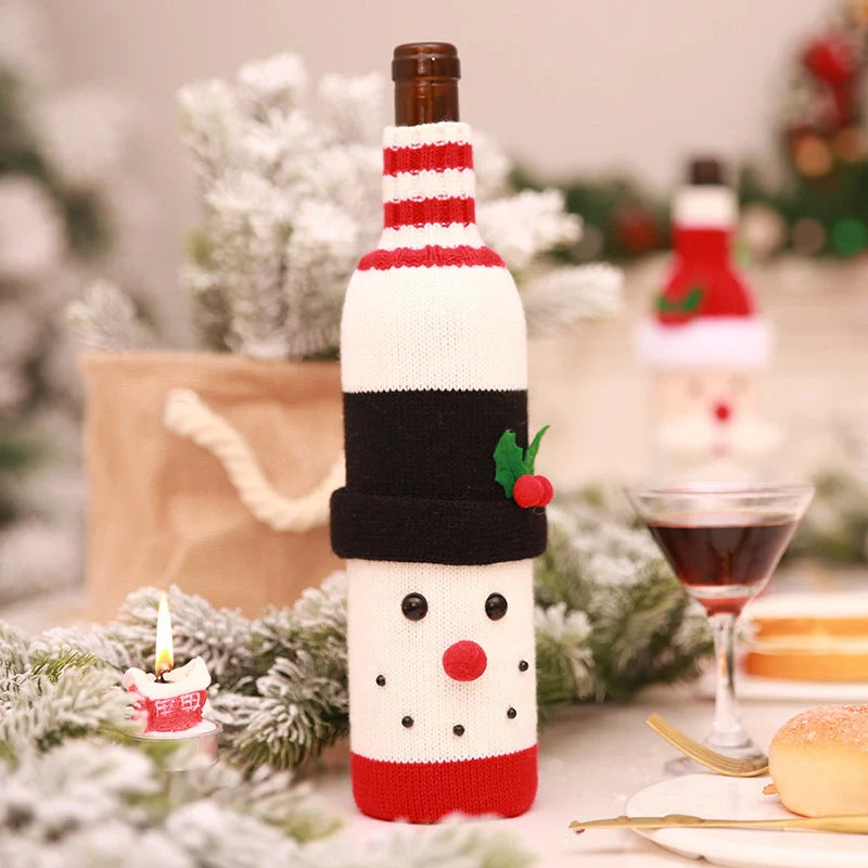 Festive Christmas wine bottle socks in vibrant colours, 14cm x 31cm