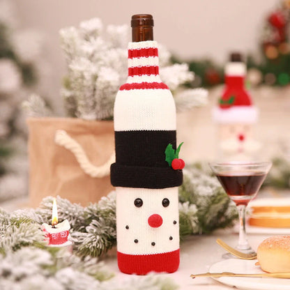 Festive Christmas wine bottle socks in vibrant colours, 14cm x 31cm