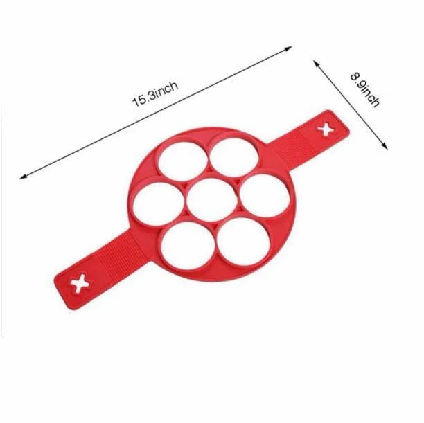 Red Silicone Pancake Mold with Various Shapes for Easily Making Perfect Pancakes at Home