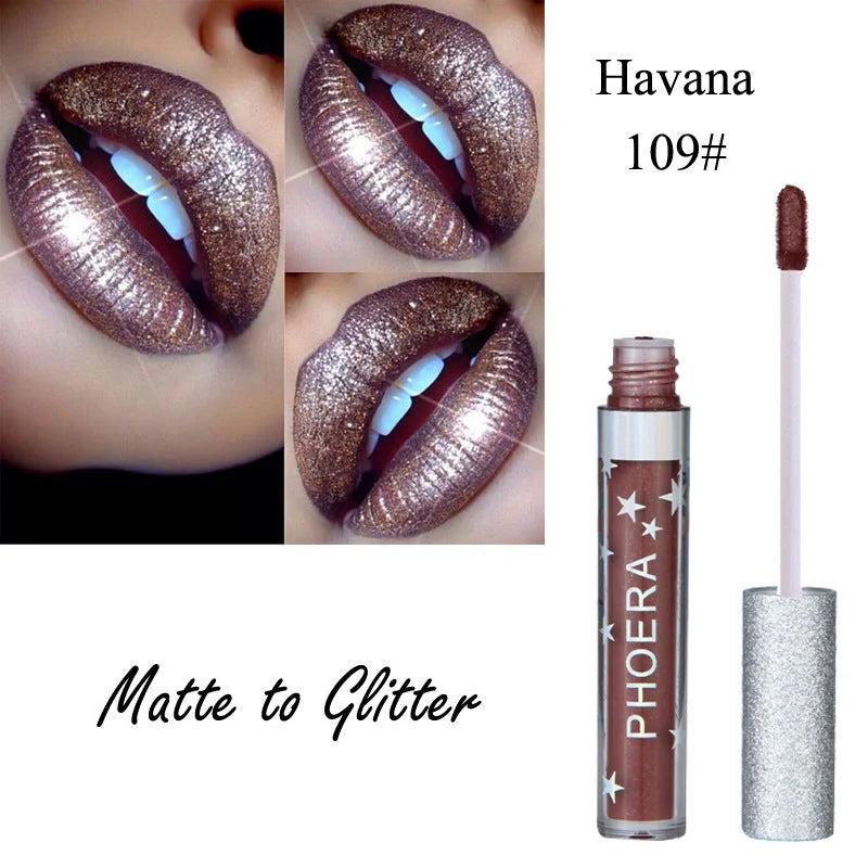 Moisturising candy-coloured lip gloss with glitter for a dazzling lip look