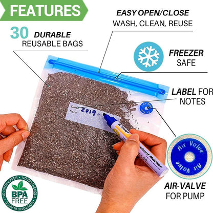 Premium vacuum seal bags for keeping food fresh and organised