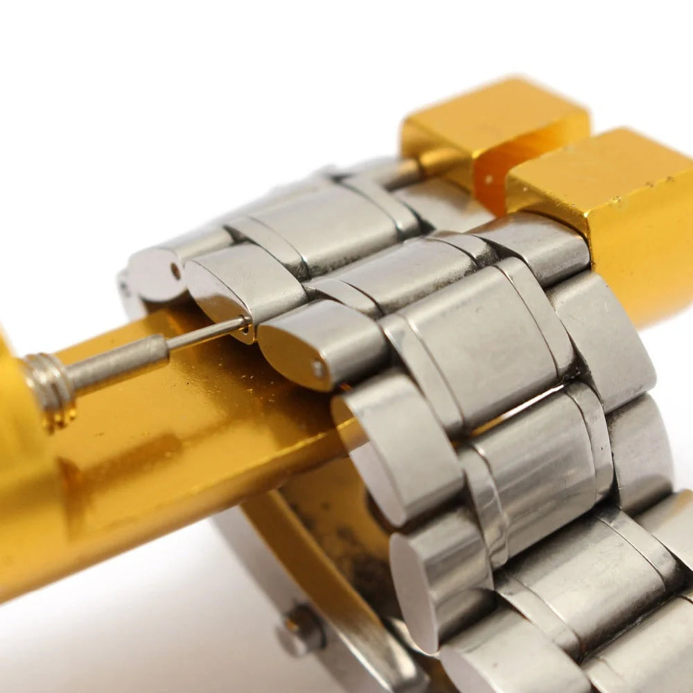 A sleek and compact watch strap adjuster tool for easily resizing and customising watch straps for a perfect fit