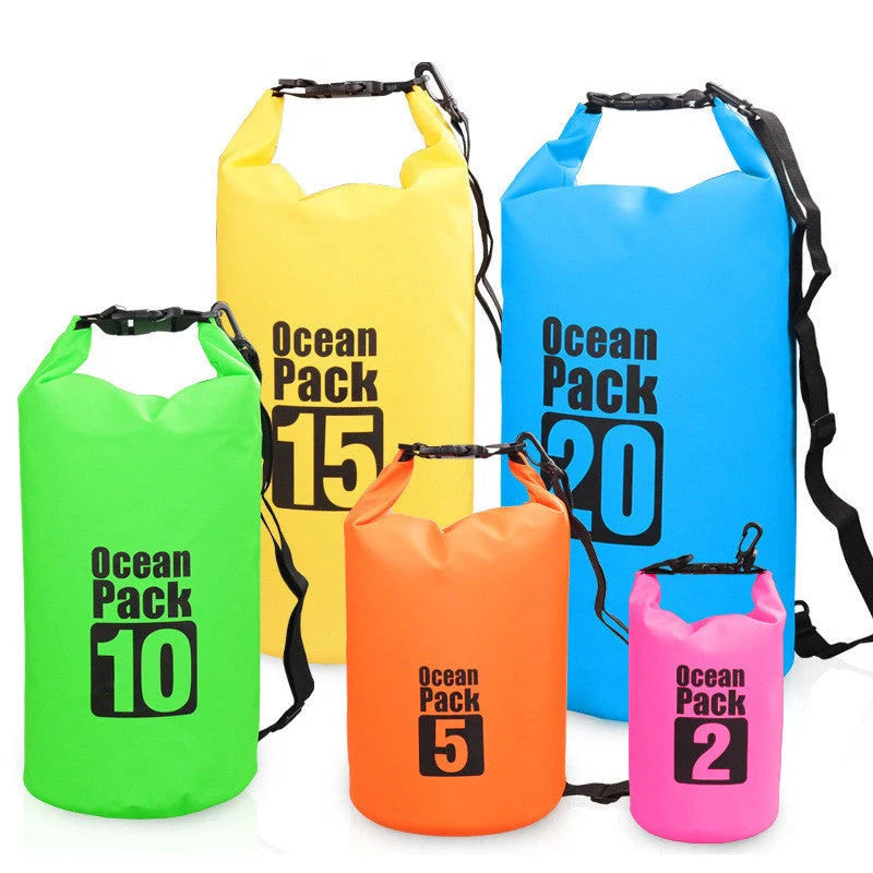 2L waterproof dry bag in various colours for outdoor activities