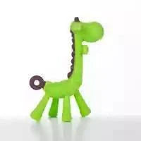 Premium baby giraffe teething toy made of soothing silicone with multiple chewable parts for soothing sore gums during teething