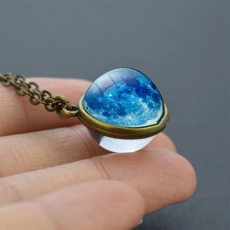 Ethereal Nebula Galaxy Double-Sided Pendant Necklace with Captivating Celestial Patterns