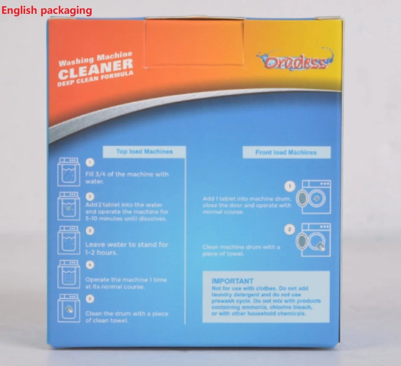 Washing machine cleaner tablets for deep cleaning and odour removal