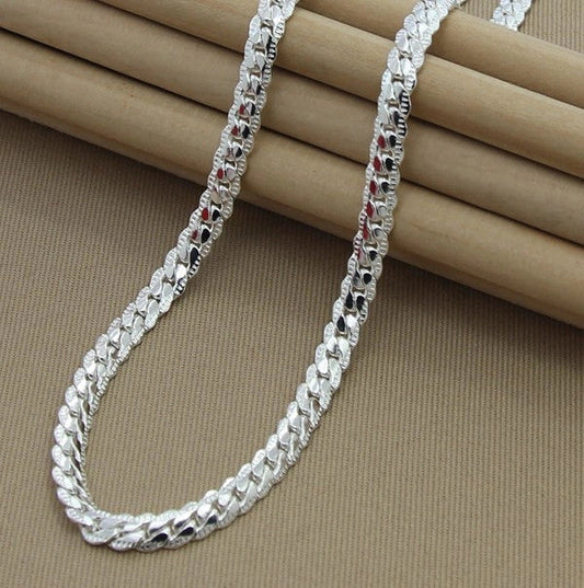 6MM Full Side Silver Plated Necklace with bold design and durable finish
