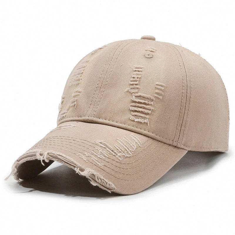 Vintage washed cotton baseball cap for men in various colours