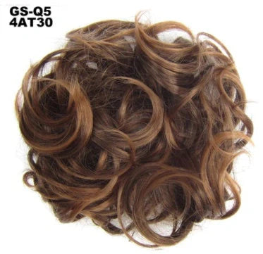 Synthetic wavy curly messy hair bun for women, 12cm diameter, high temperature wire