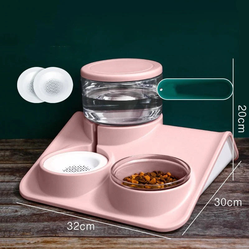Automatic Feeder Water Fountain for pets with 1.8L capacity and filter system