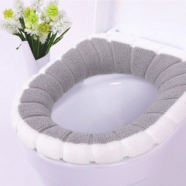 Winter Soft Washable Nordic Toilet Seat Cushion in various colours