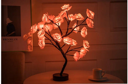 Enchanting Rose Flower Lamp with warm, soothing lighting and USB/battery power options for versatile home decor
