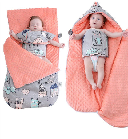 Newborn baby blanket with warm fleece and stroller cover, 80x46cm