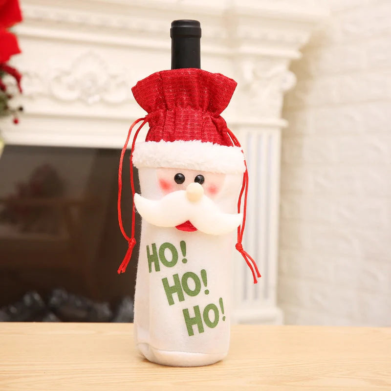 Festive Christmas wine bottle socks in vibrant colours, 14cm x 31cm