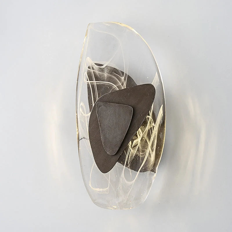Luxury Ice Block Crystal Wall Lamp with modern design and black finish