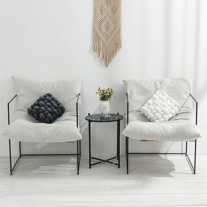 Creative Home Woven Square Plush Cushion in various colours, showcasing novel weaving design