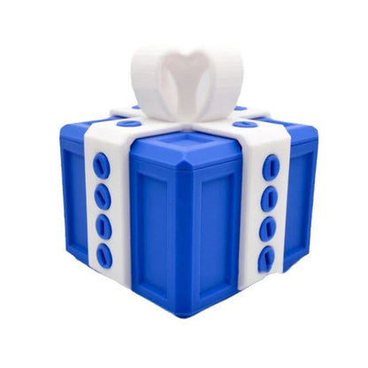 Clever Gag Gift Box - Unique 3D printed design in various colors with a humorous "trouble" concept for prank gifts and creative holiday presents