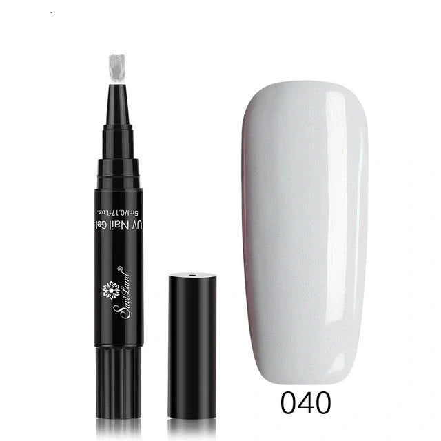 3-in-1 Gel Nail Varnish Pen with Glitter for easy one-step nail art