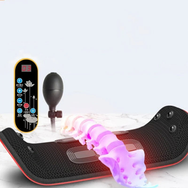 Electric Lumbar Traction Device with adjustable settings for heat and massage