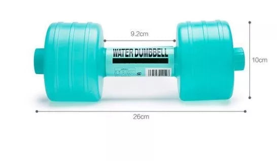 Water-filled fitness dumbbells for women in pink and green, adjustable weight