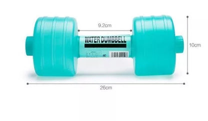 Water-filled fitness dumbbells for women in pink and green, adjustable weight