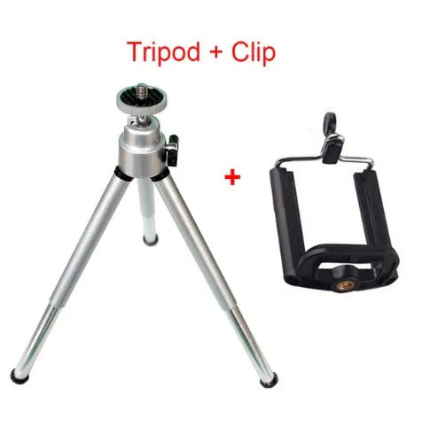 Flexible mini tripod stand for digital cameras and camcorders, with 360-degree swivel and 90-degree tilt for versatile positioning