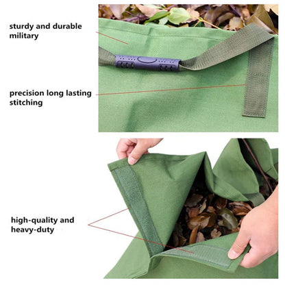 Heavy-duty recyclable garden waste tarpaulin bag in green, grey, or black