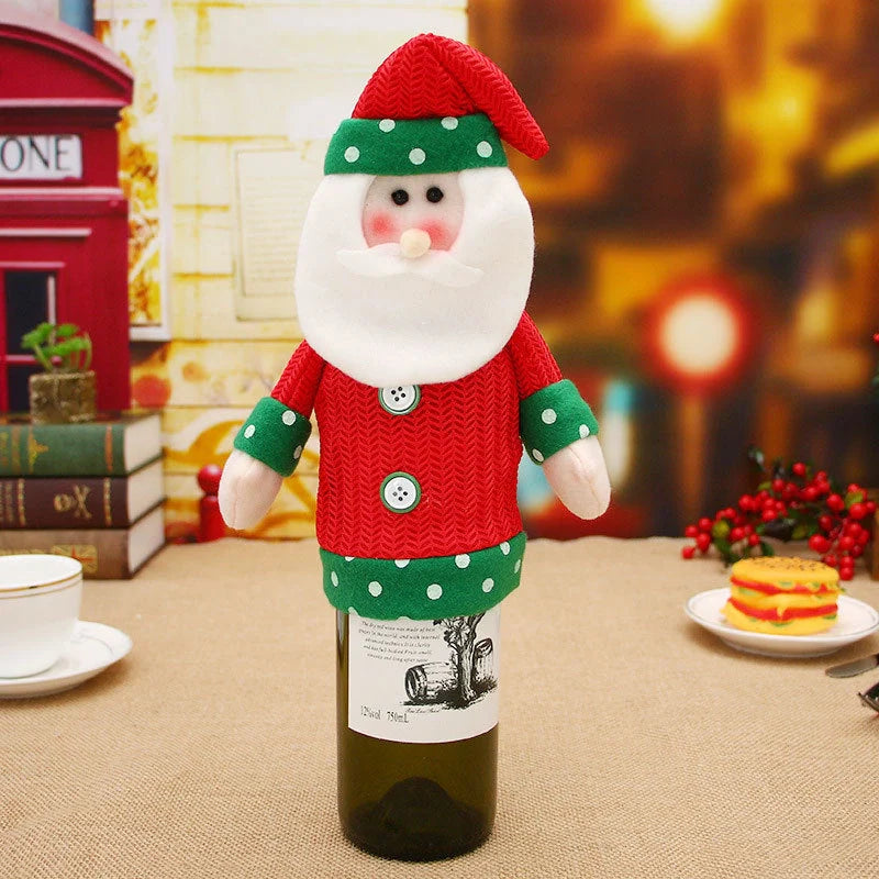 Festive Christmas wine bottle socks in vibrant colours, 14cm x 31cm