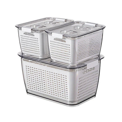 Premium food preservation containers for large capacity refrigerators, featuring customisable partitions, easy-to-clean design, and durable construction.